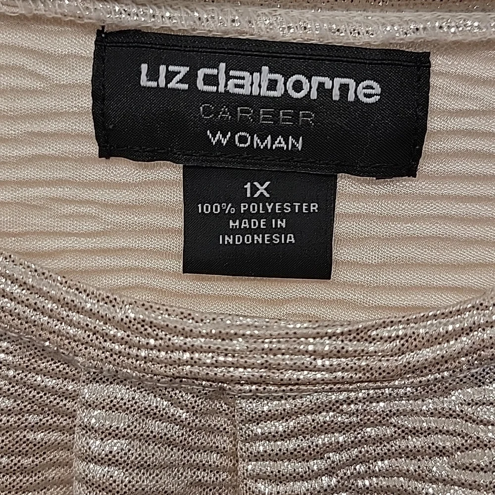 Liz Claiborne Career Shimmery Sleeveless Dressy Blouse Top 1X EUC Rom-com Core - Picture 8 of 9